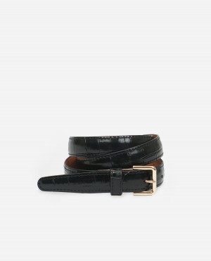 Black Flattered Barbara Belt Leather Accessories Accessories | AUXBR38130