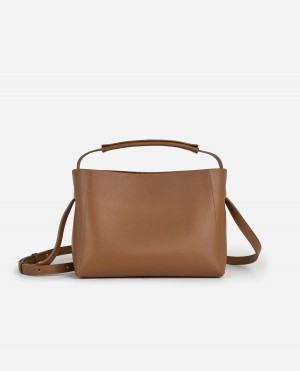 Brown Flattered Hedda Midi Handbag Leather Accessories Bags | LAUTR84228