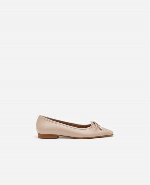 Brown Flattered Monica Leather Shoes Ballet Flats | XAUGW16646