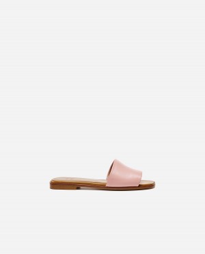 Pink Flattered Mouna Leather Shoes Sandals | QAUWA11023