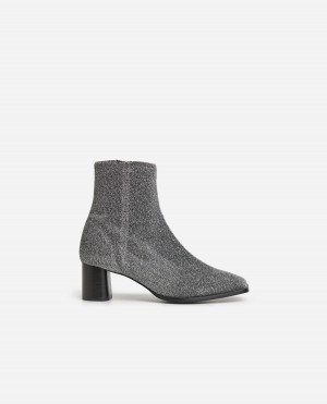 Silver Flattered Margret Textile Shoes Boots | PAUQX64839