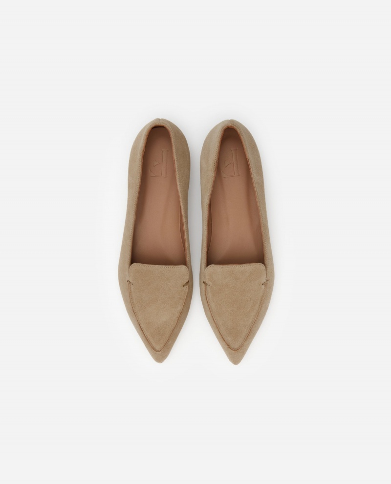 Beige Flattered Alex Suede Shoes Loafers | AUEGJ69747