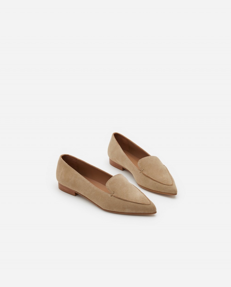 Beige Flattered Alex Suede Shoes Loafers | AUEGJ69747