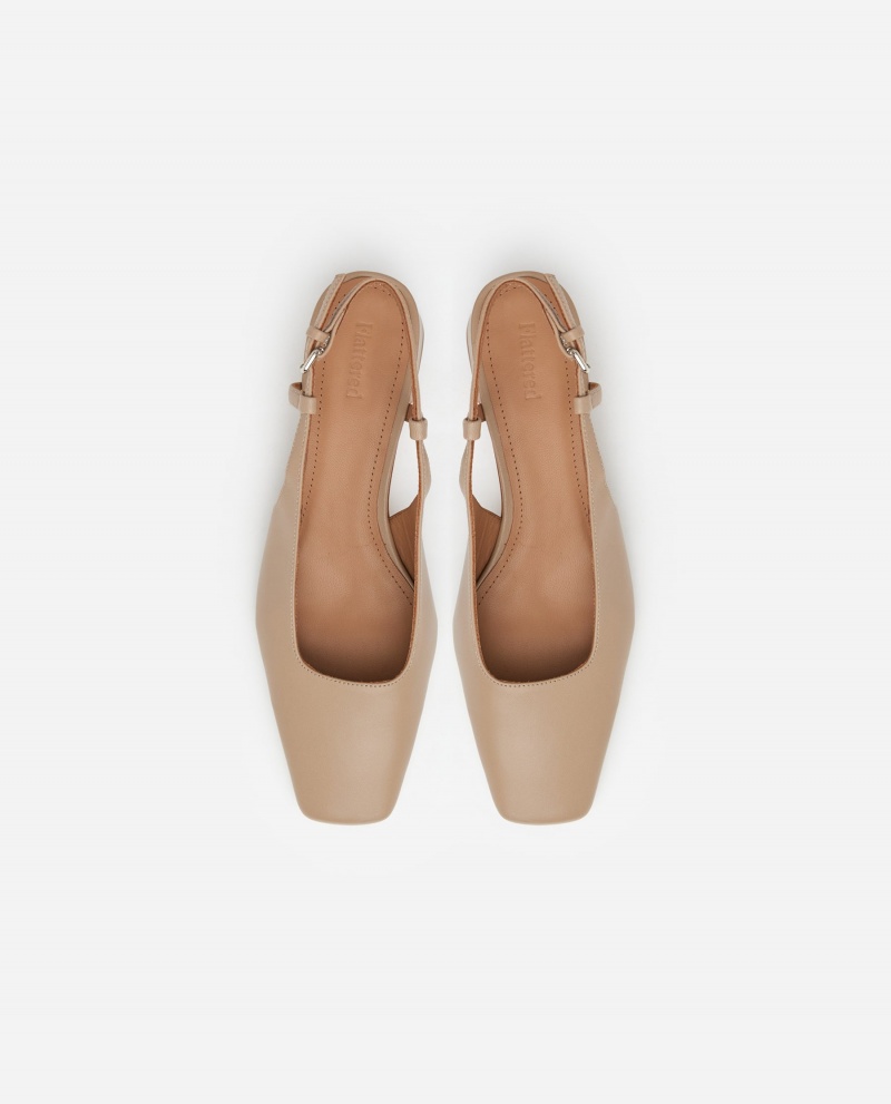 Beige Flattered Elin Leather Shoes Heels | AUXMI52948