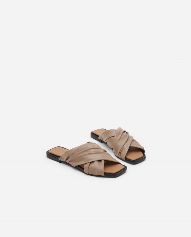 Beige Flattered Gabriella Leather Shoes Sandals | DAUVO20957