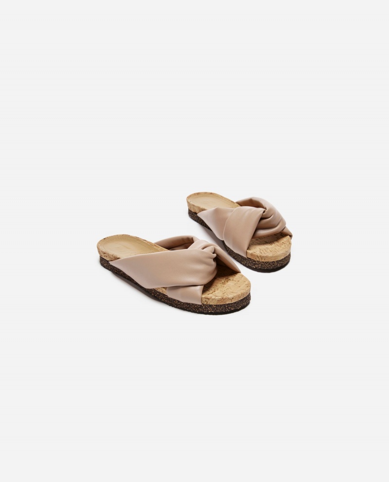 Beige Flattered Lou Vegan Material Shoes Sandals | AUDFL44956