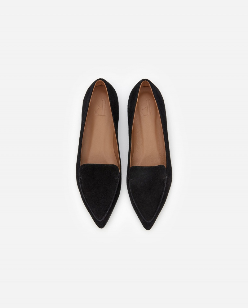 Black Flattered Alex Suede Shoes Loafers | ZAUMJ61973