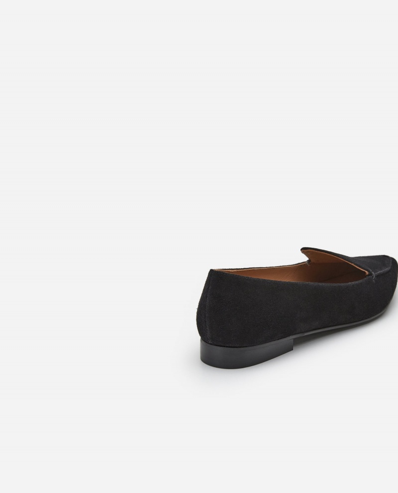 Black Flattered Alex Suede Shoes Loafers | ZAUMJ61973