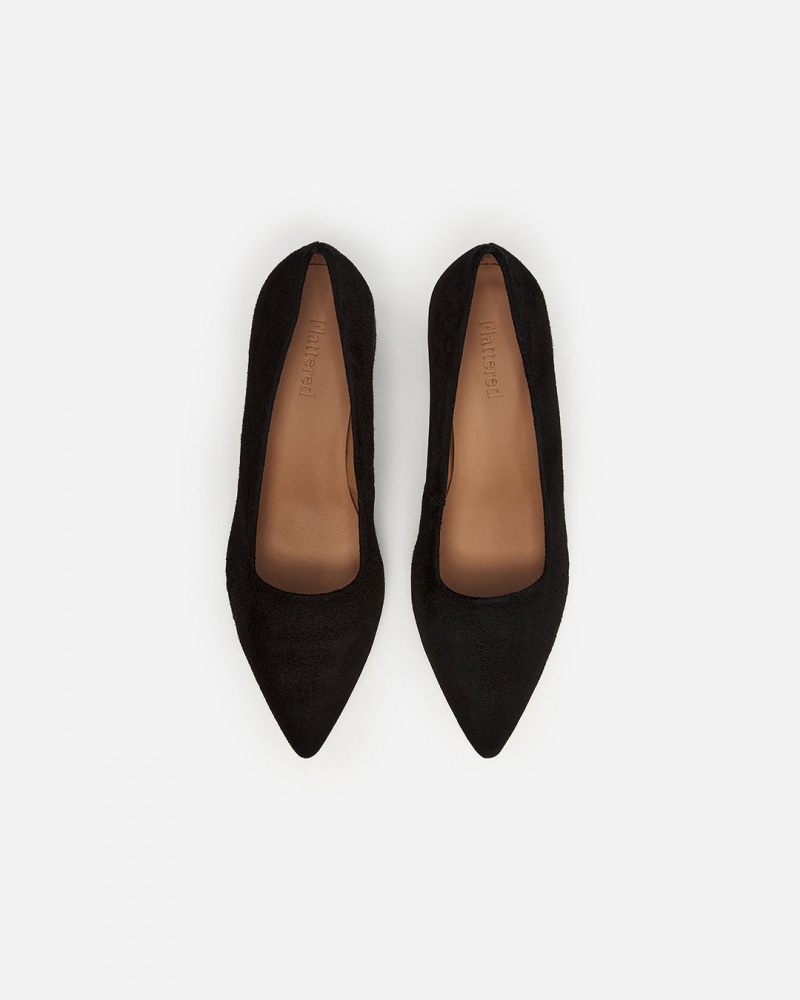 Black Flattered Alison Suede Shoes Heels | MAUFT11872