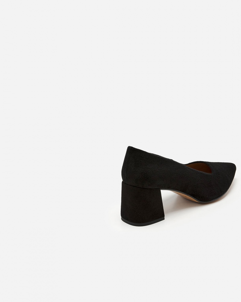 Black Flattered Alison Suede Shoes Heels | MAUFT11872