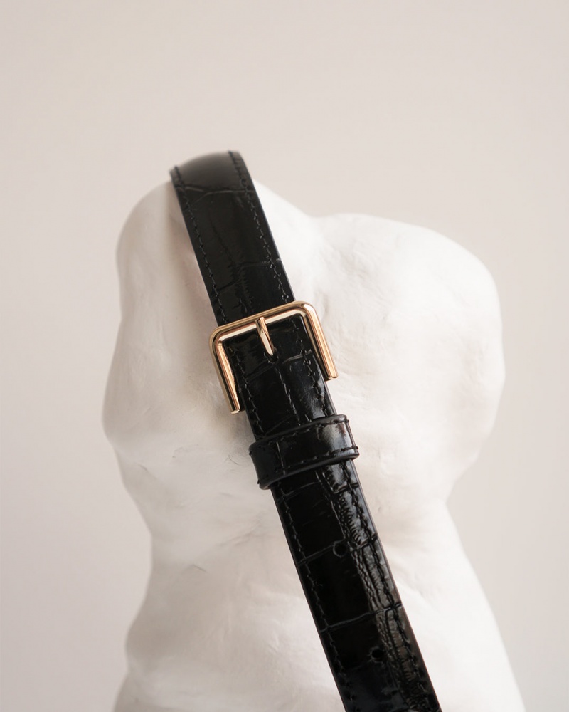 Black Flattered Barbara Belt Leather Accessories Accessories | AUXBR38130