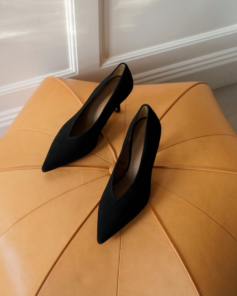 Black Flattered Fabienne Suede Shoes Heels | AUZDE55738