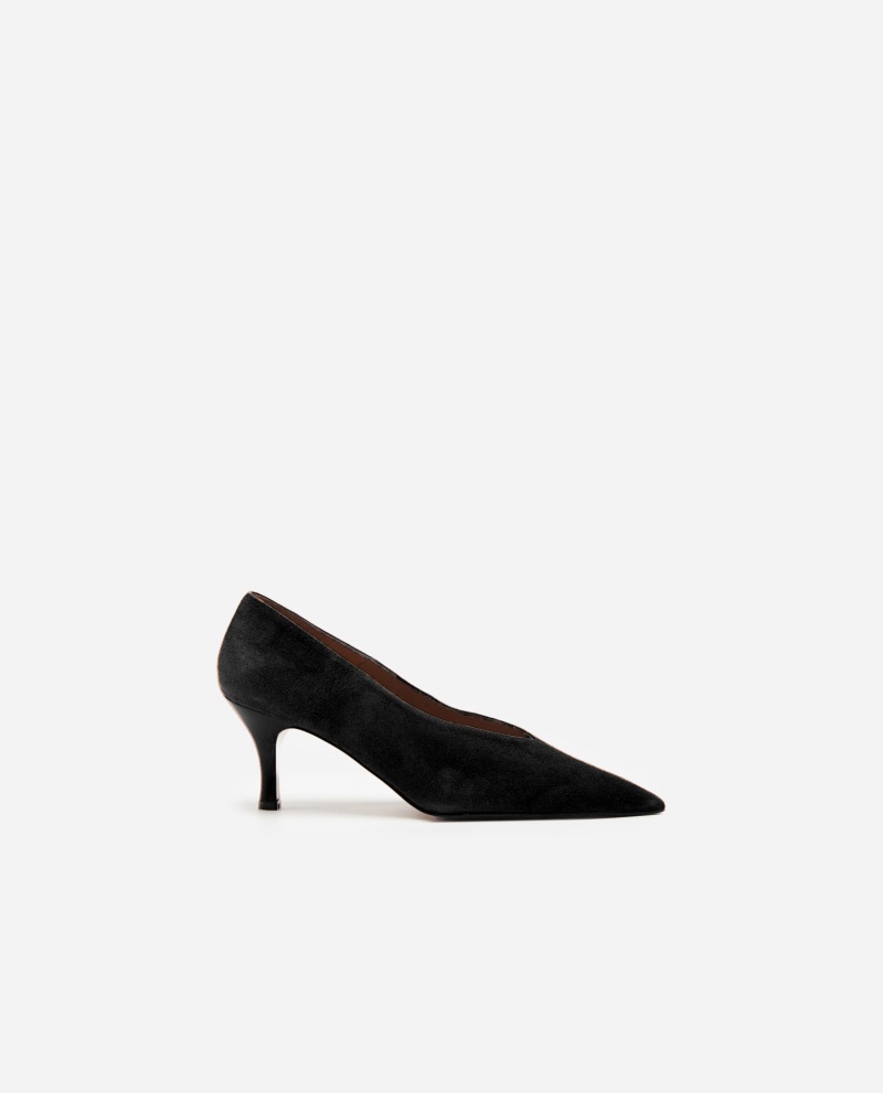 Black Flattered Fabienne Suede Shoes Heels | AUZDE55738