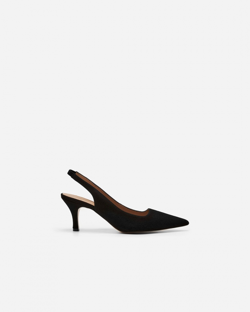 Black Flattered Franchesca Suede Shoes Heels | AUEGJ71399