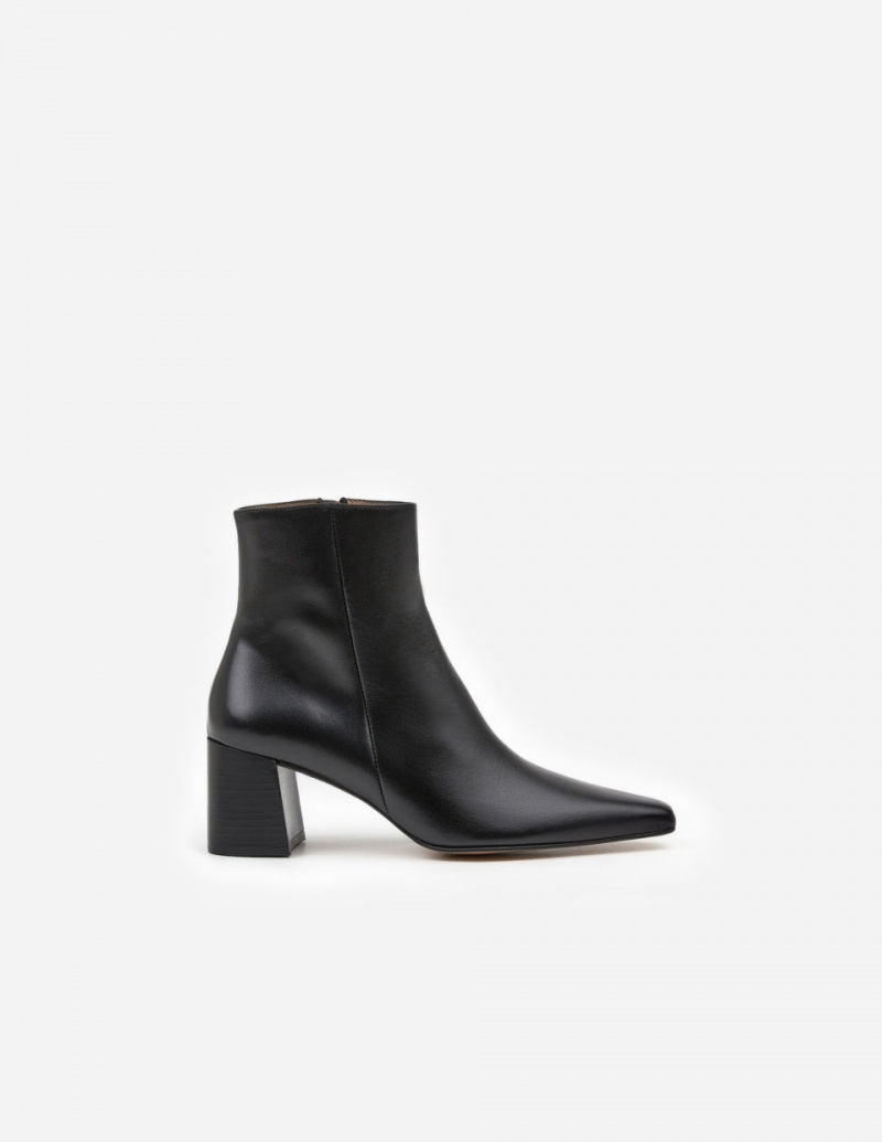 Black Flattered Riley Leather Shoes Boots | AUZPD30144