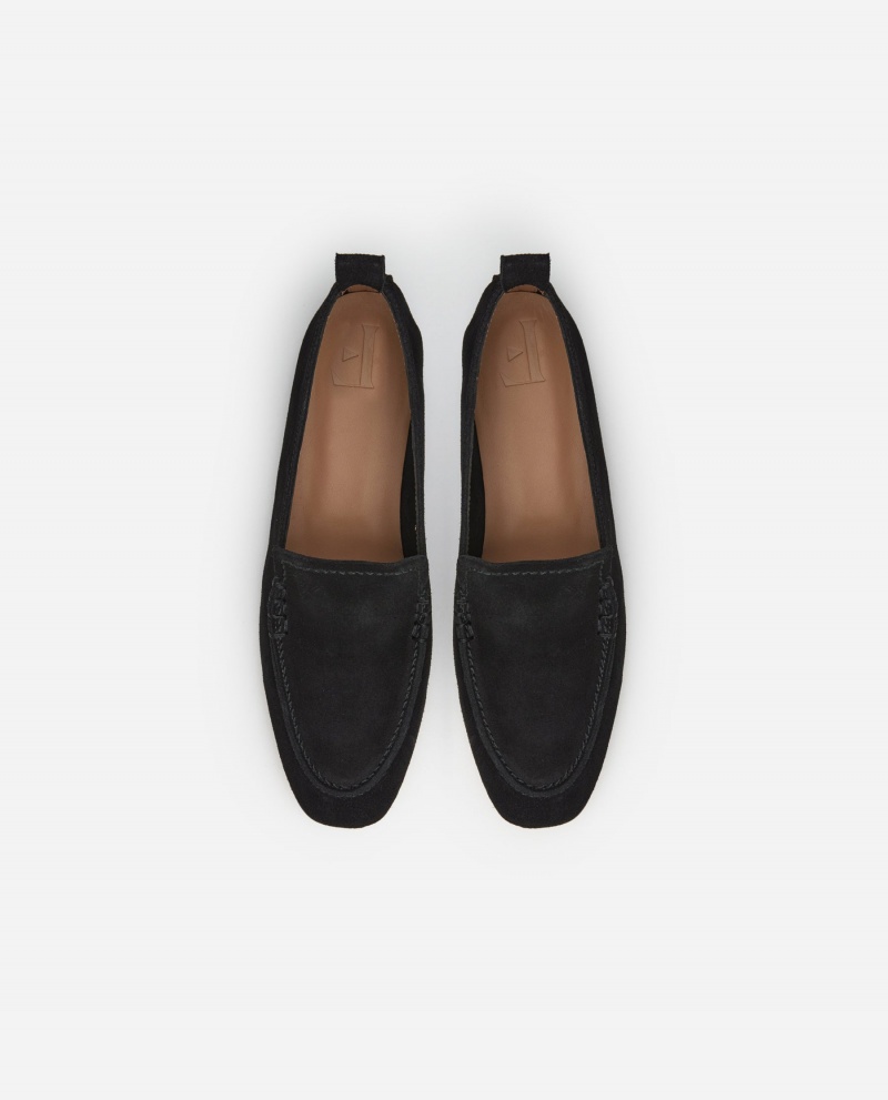 Black Flattered Vida Suede Shoes Loafers | ZAUMJ20133