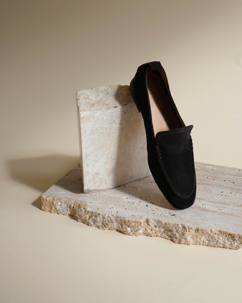 Black Flattered Vida Suede Shoes Loafers | ZAUMJ20133