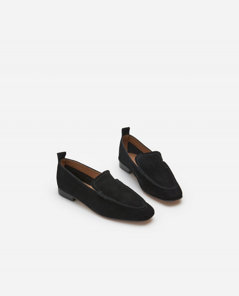 Black Flattered Vida Suede Shoes Loafers | ZAUMJ20133