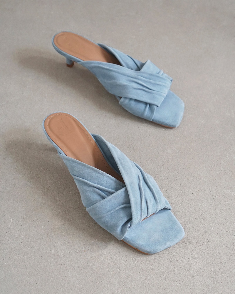 Blue Flattered Emi Suede Shoes Heels | AUQAV25898