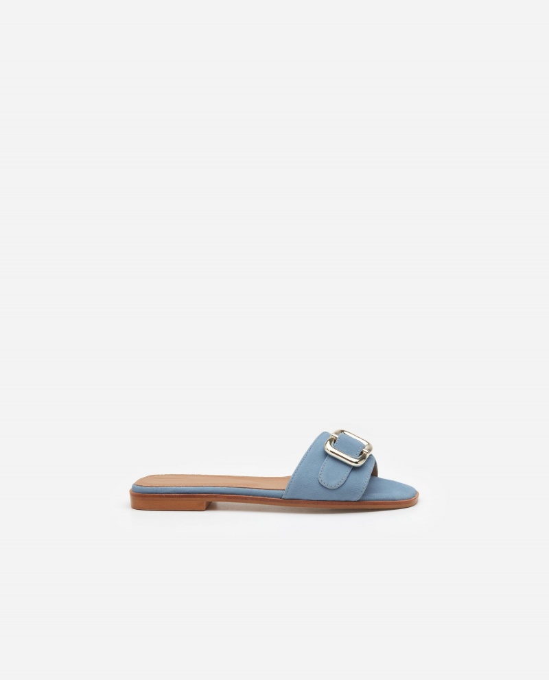 Blue Flattered Mimi Suede Shoes Sandals | YAUGT76728