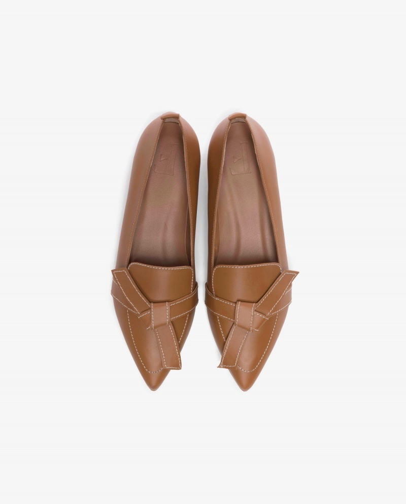 Brown Flattered Ally Cognac Leather Shoes Loafers | TAUPQ14610