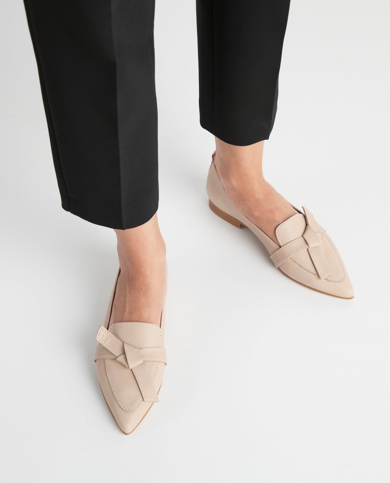 Brown Flattered Ally Sand Leather Shoes Loafers | LAUTR52291