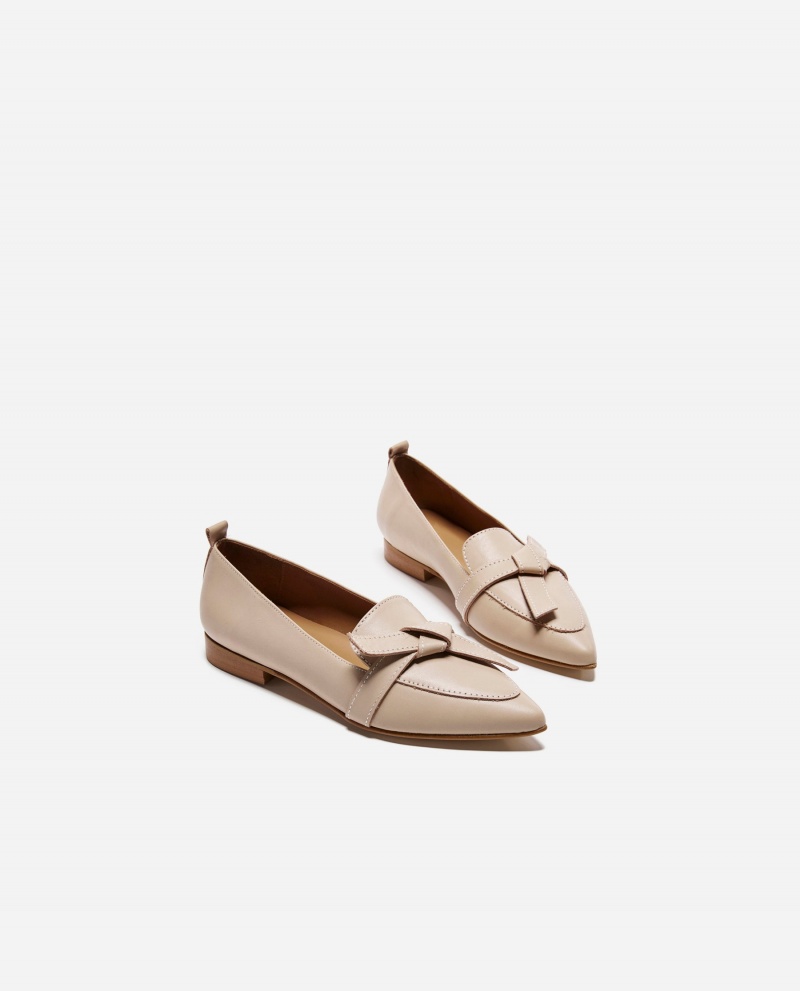 Brown Flattered Ally Sand Leather Shoes Loafers | LAUTR52291