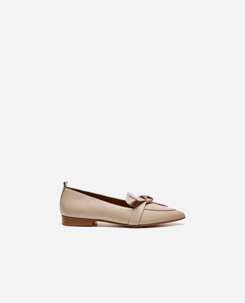 Brown Flattered Ally Sand Leather Shoes Loafers | LAUTR52291