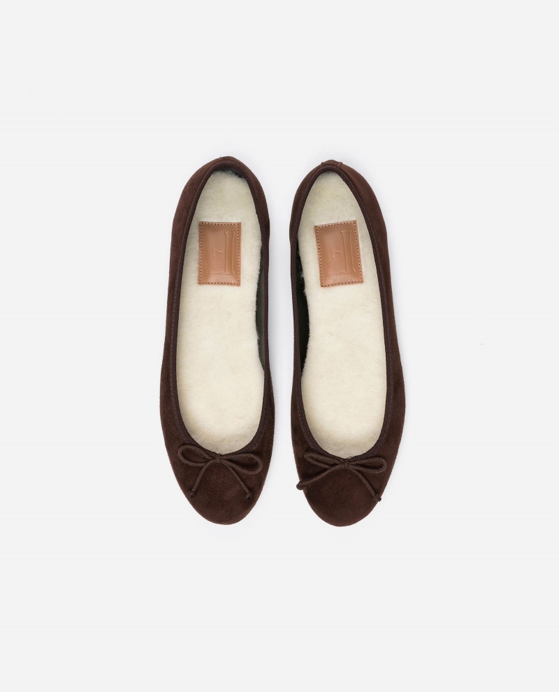 Brown Flattered Anna Suede Shoes Ballet Flats | DAUVO94902