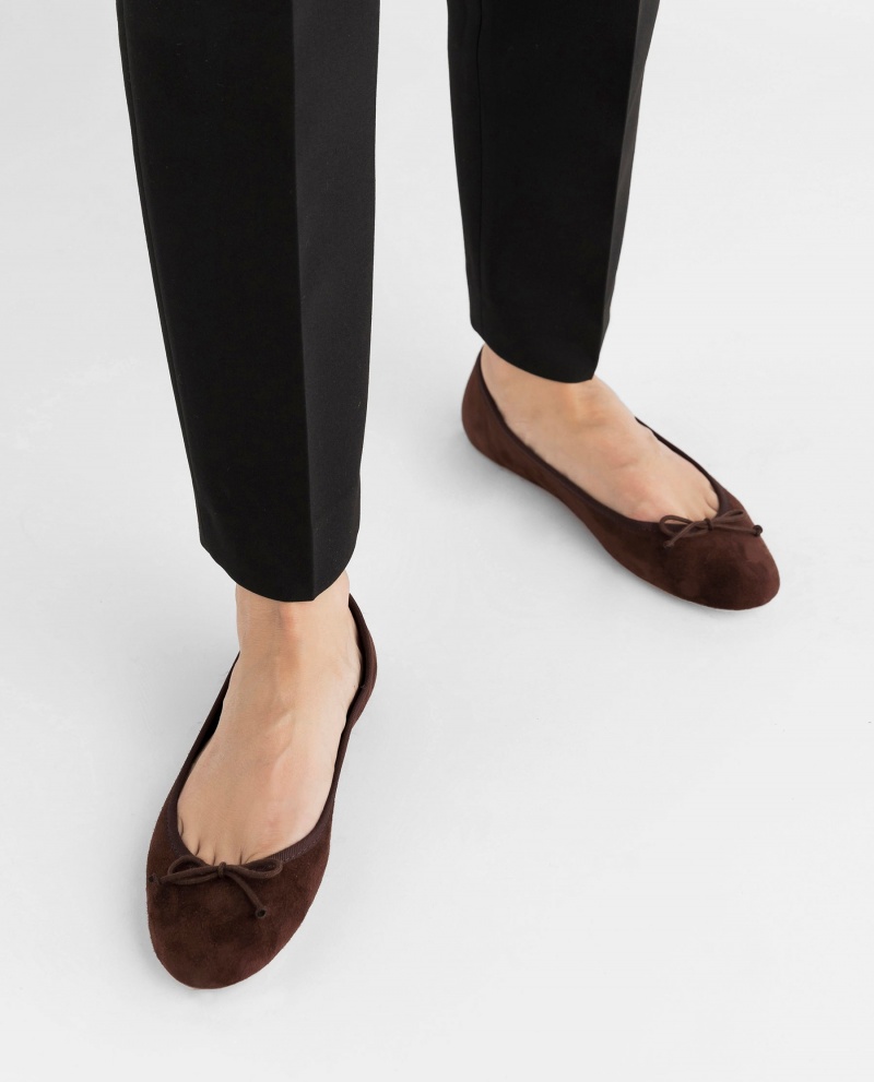 Brown Flattered Anna Suede Shoes Ballet Flats | DAUVO94902