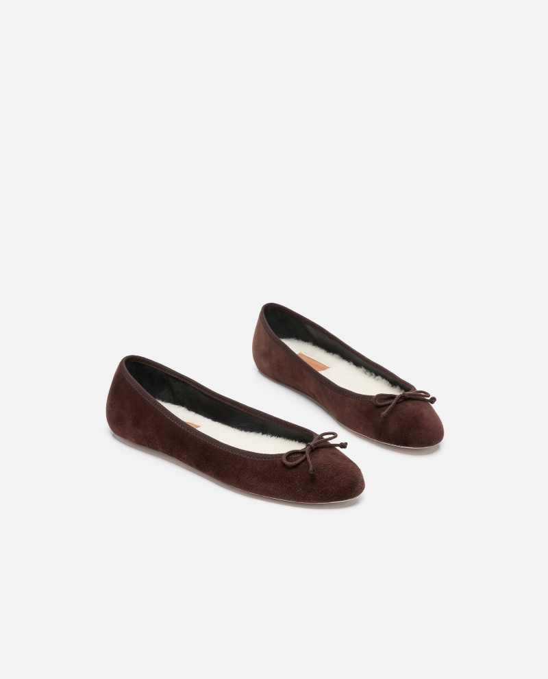 Brown Flattered Anna Suede Shoes Ballet Flats | DAUVO94902