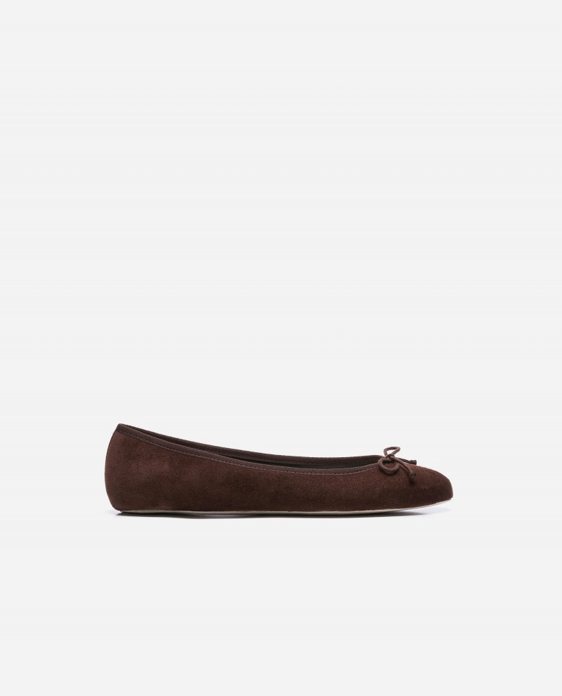 Brown Flattered Anna Suede Shoes Ballet Flats | DAUVO94902