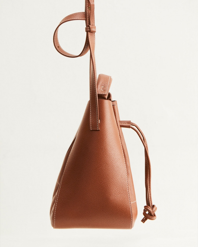 Brown Flattered Bo Bucket Bag Leather Accessories Bags | XAUGW18622