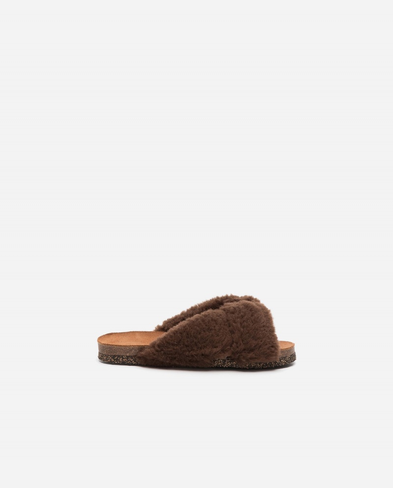 Brown Flattered Lou Teddy Shoes Sandals | AUIIZ35199