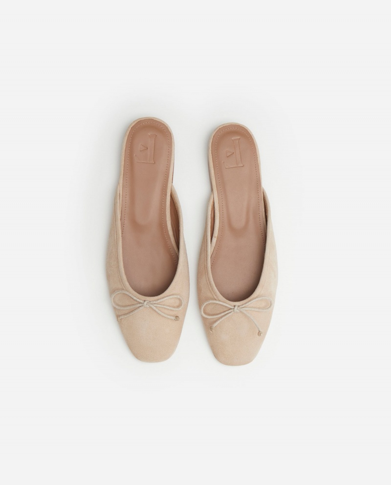 Brown Flattered Malva Suede Shoes Ballet Flats | PAUER91991