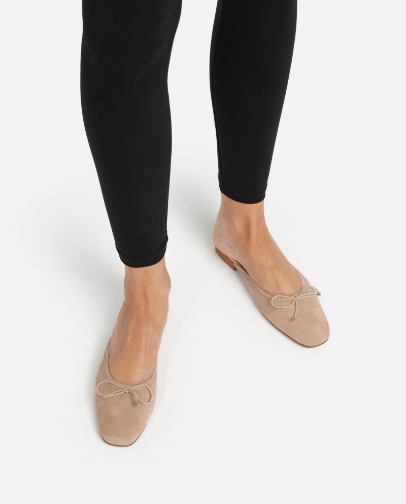 Brown Flattered Malva Suede Shoes Ballet Flats | PAUER91991