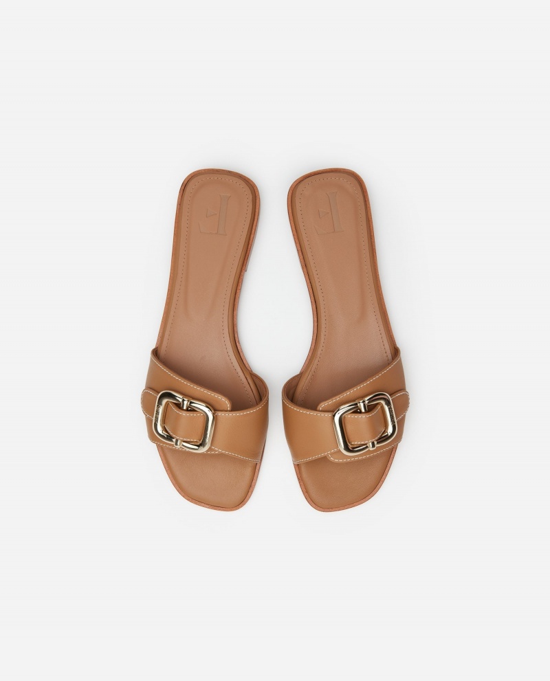 Brown Flattered Mimi Leather Shoes Sandals | AUDFL46869