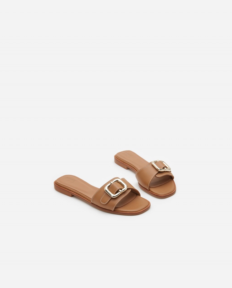 Brown Flattered Mimi Leather Shoes Sandals | AUDFL46869