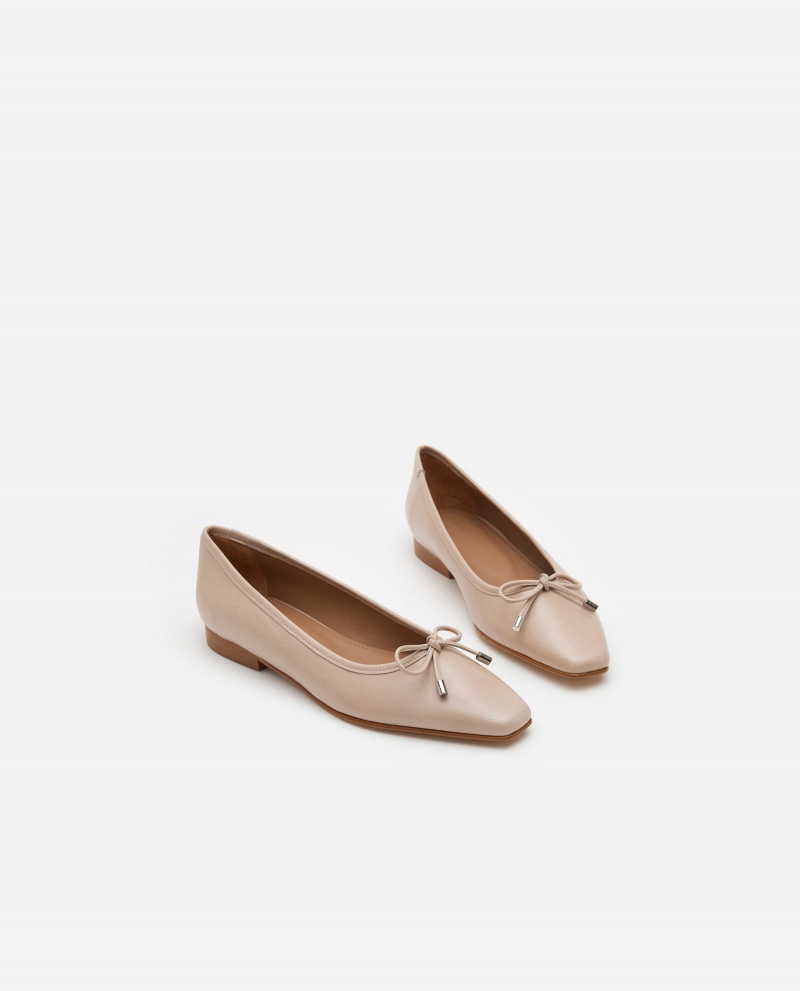 Brown Flattered Monica Leather Shoes Ballet Flats | XAUGW16646