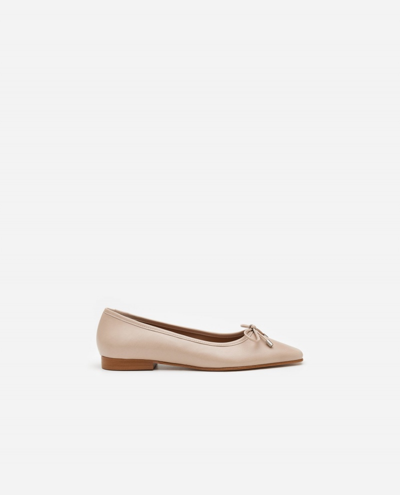 Brown Flattered Monica Leather Shoes Ballet Flats | XAUGW16646