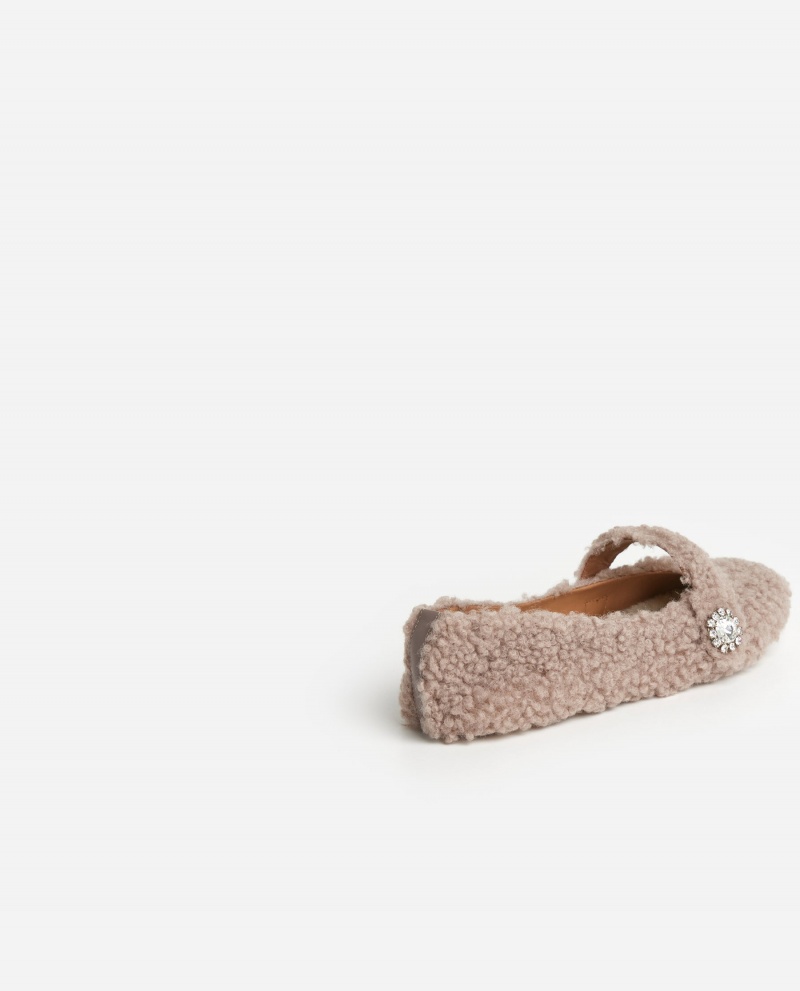 Grey Brown Flattered Norah Teddy Shoes Indoor Shoes | UAUND91436