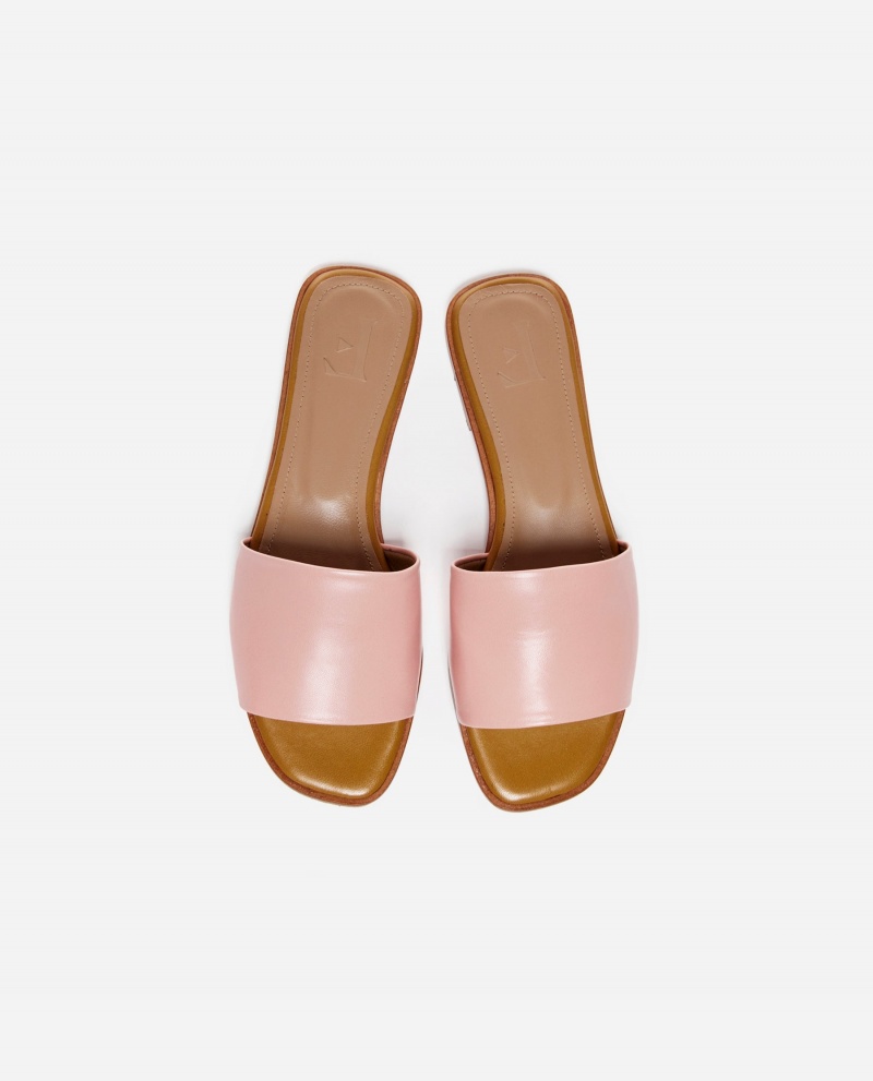 Pink Flattered Mouna Leather Shoes Sandals | QAUWA11023