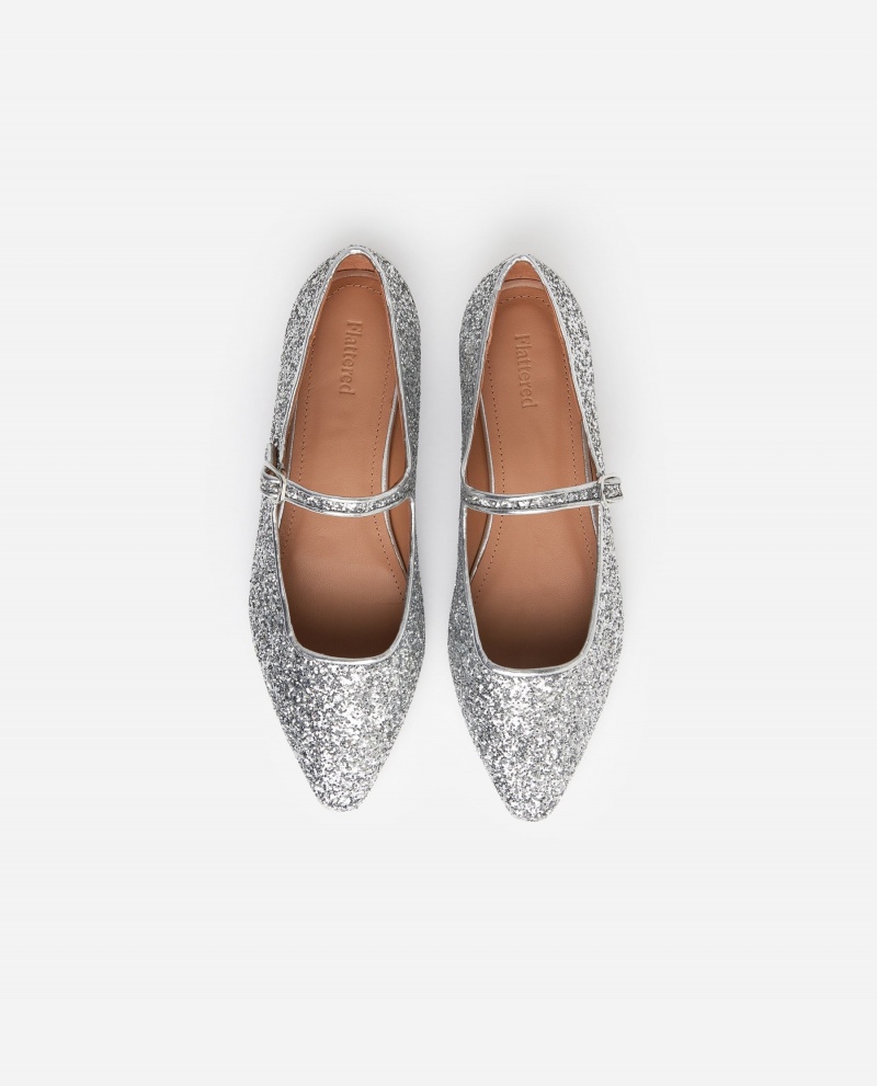 Silver Flattered Camila Textile Shoes Ballet Flats | QAUWA12018