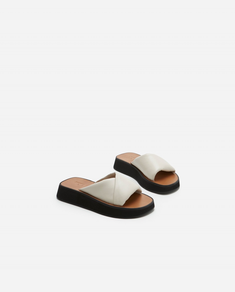 White Flattered Bea Leather Shoes Sandals | AUICD45923