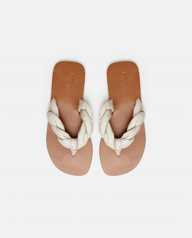 White Flattered Blanche Leather Shoes Sandals | UAUTG73779