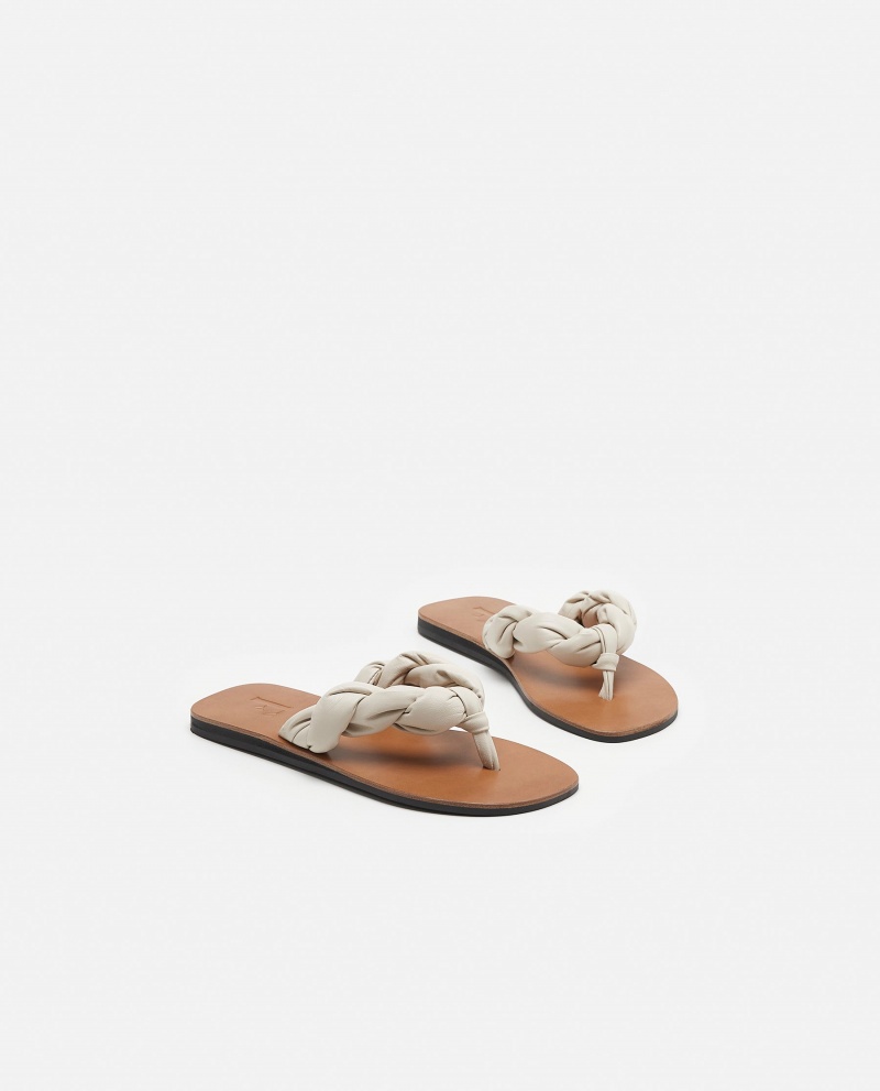 White Flattered Blanche Leather Shoes Sandals | UAUTG73779