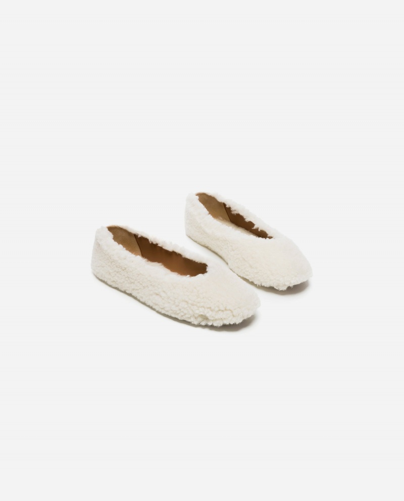 White Flattered Nina Teddy Shoes Indoor Shoes | AUJBT75888