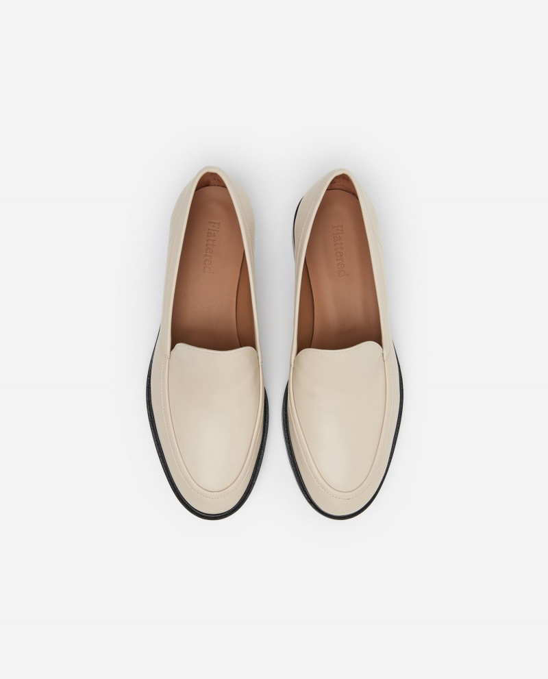 White Flattered Sanna Leather Shoes Loafers | YAUVQ22156