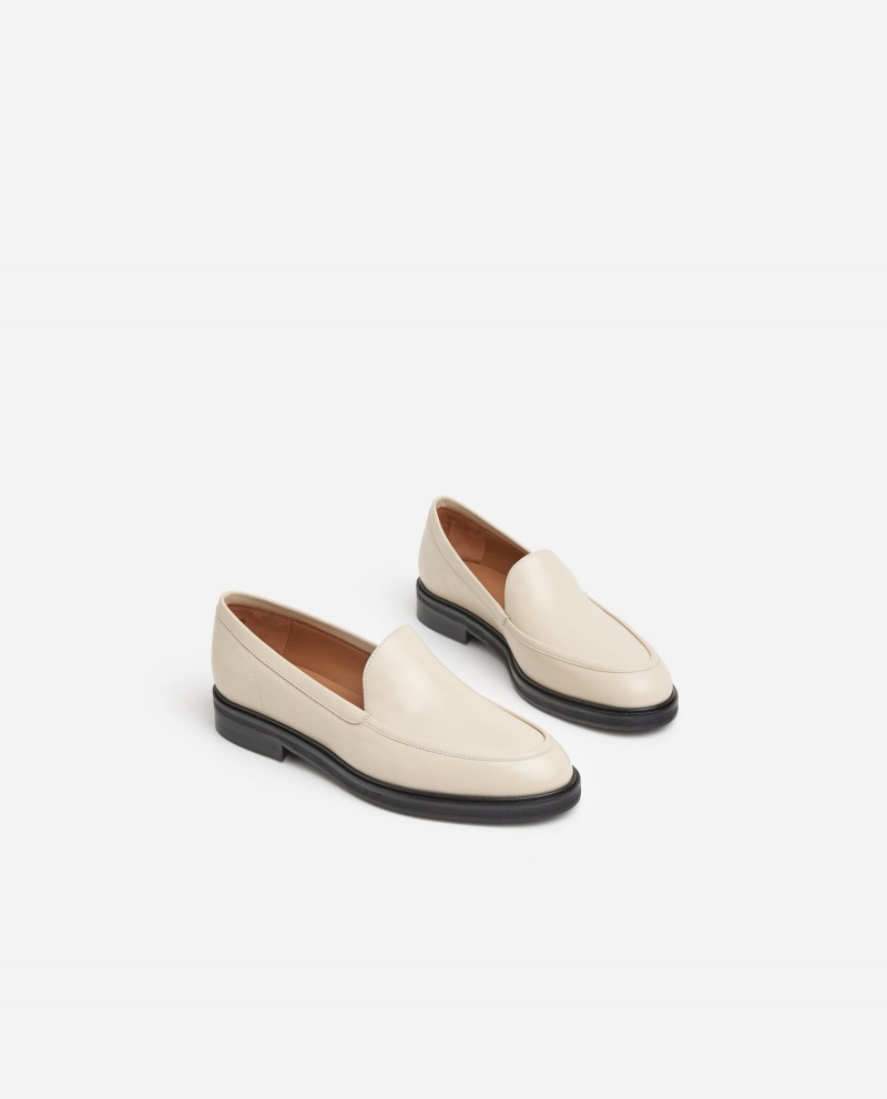 White Flattered Sanna Leather Shoes Loafers | YAUVQ22156