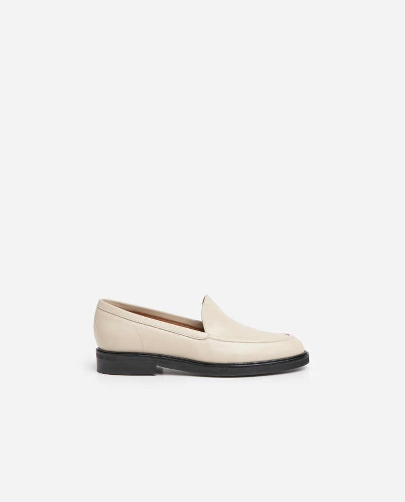 White Flattered Sanna Leather Shoes Loafers | YAUVQ22156